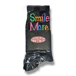 Petals and Peacocks "Smile More" Positivity Checkered Shin High Socks - “Franko”